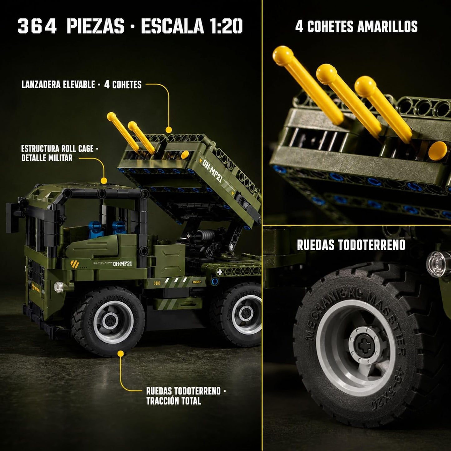 iM.Master STEM Academy Mechanical Master 8021 – R/C 2-in-1 Rocket Launcher, 364pcs