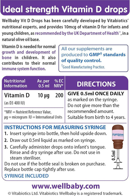 Vitabiotics Wellbaby Vitamin D Drops (30ml)