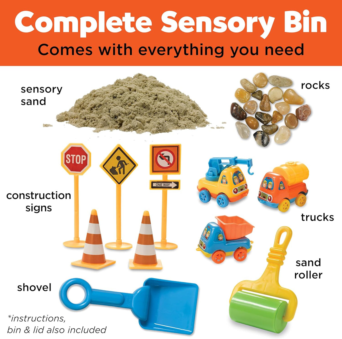 Creativity for Kids Sensory Bin – Construction Zone Playset