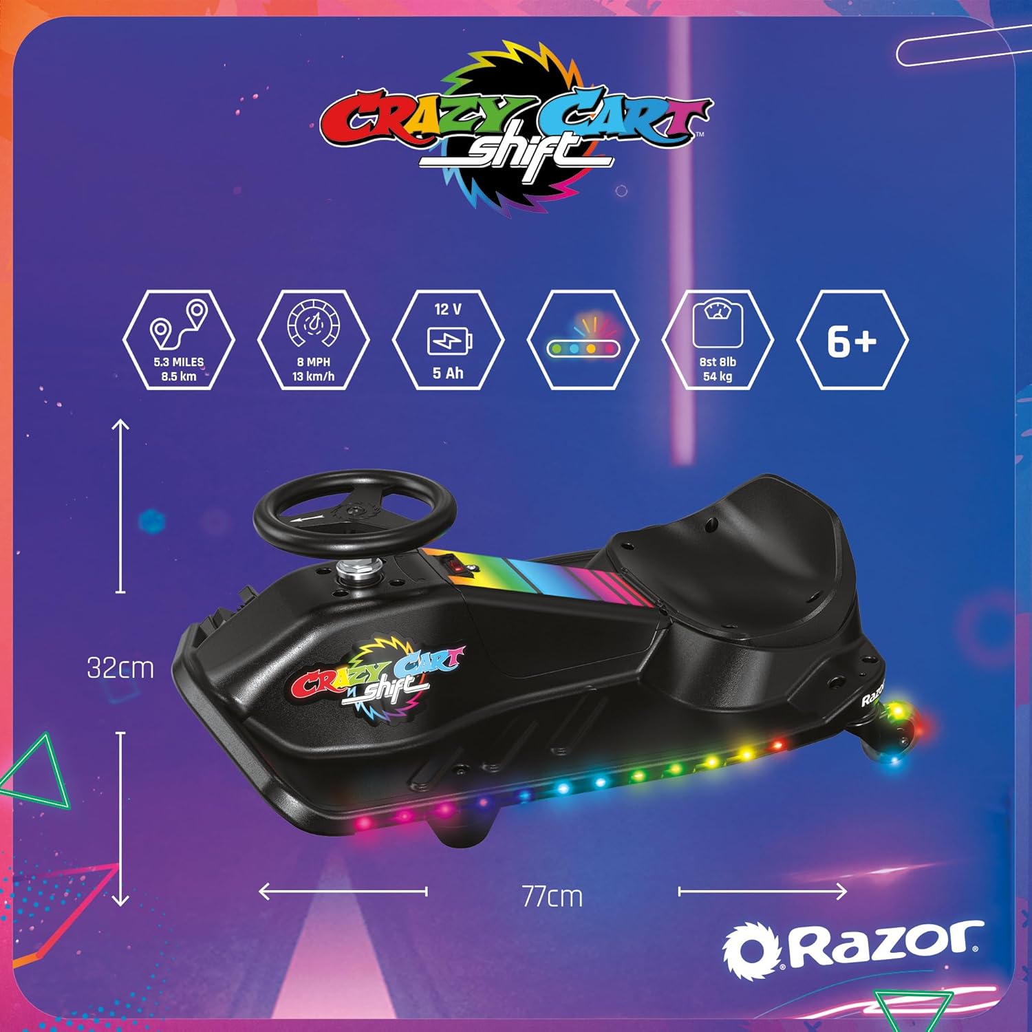 Razor Crazy Cart Shift Lightshow (13Kmh)