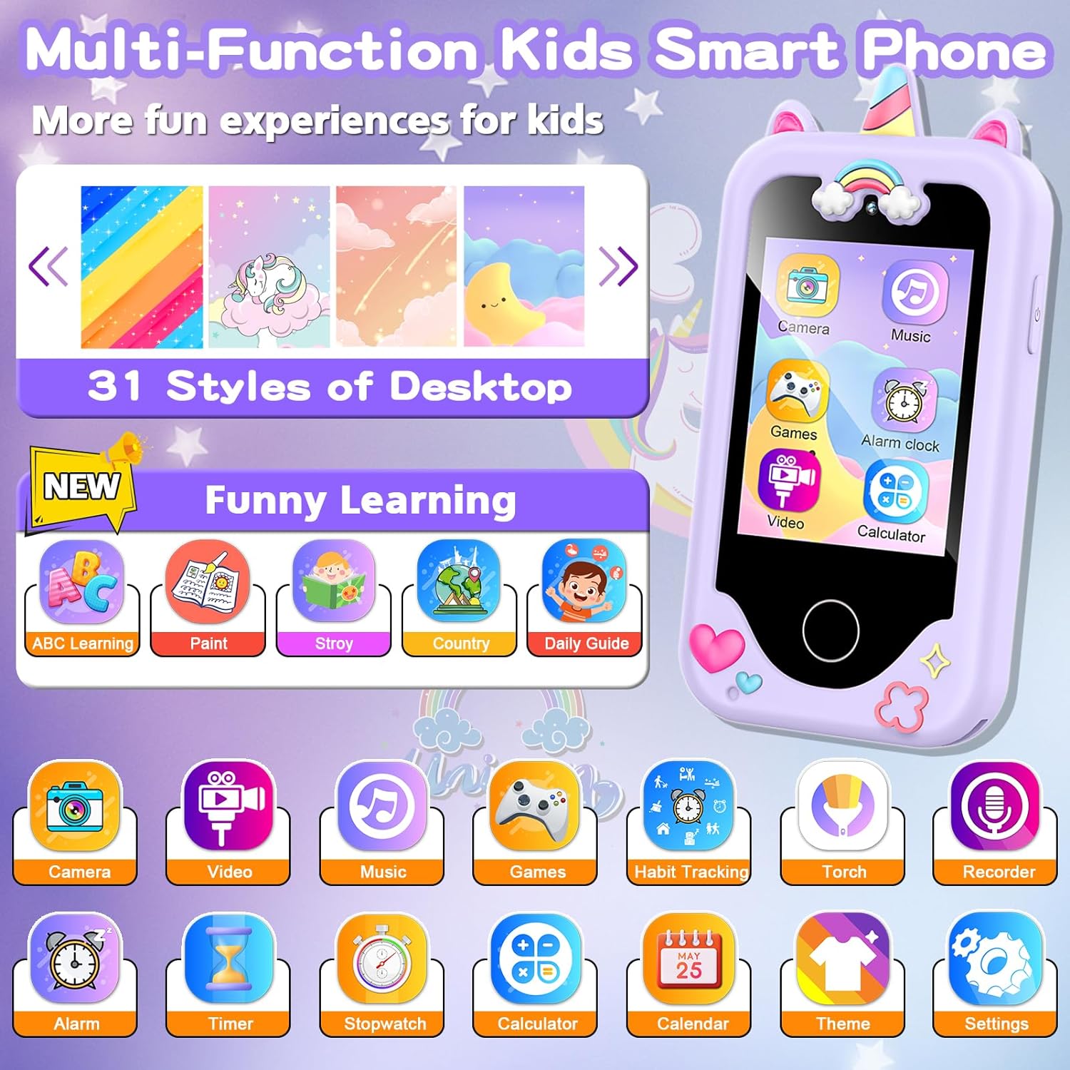 Multifunction Kids Smart Phone, 3yrs+