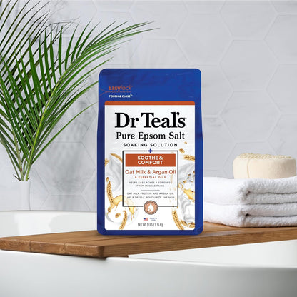 Dr. Teal's Epsom Salt Magnesium Soak, Soothe & Comfort with Oat Milk & Argan Oil (1.36kg) 