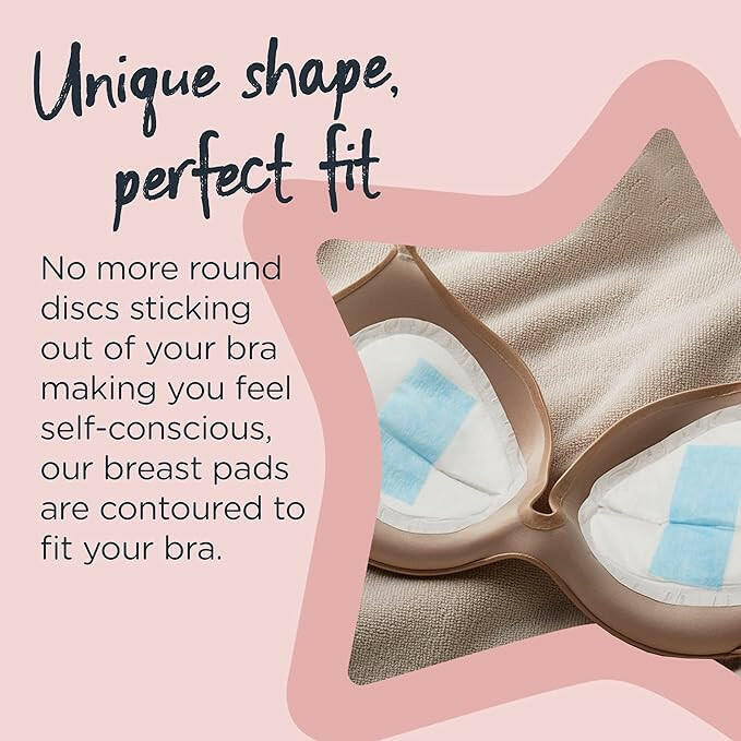 Tommee Tippee Made for Me Daily Disposable Breast Pads, Soft, Absorbent and Leak-Free, Contoured Shape, Adhesive Patch, Large, Pack of 40