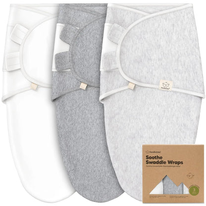 Keababies 3-Pack Organic Baby Swaddle Sleep Sacks (Cloud)