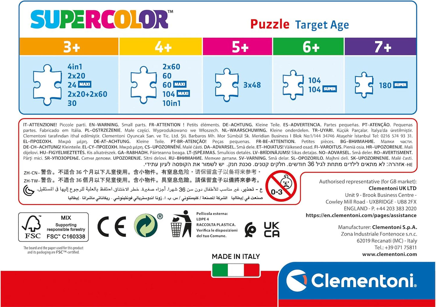 Clementoni PAW Patrol SuperColor Puzzle 60 Pieces