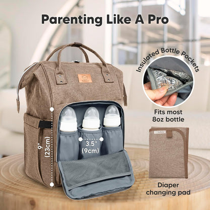 Keababies Original Diaper Bag (Coffee Brown)