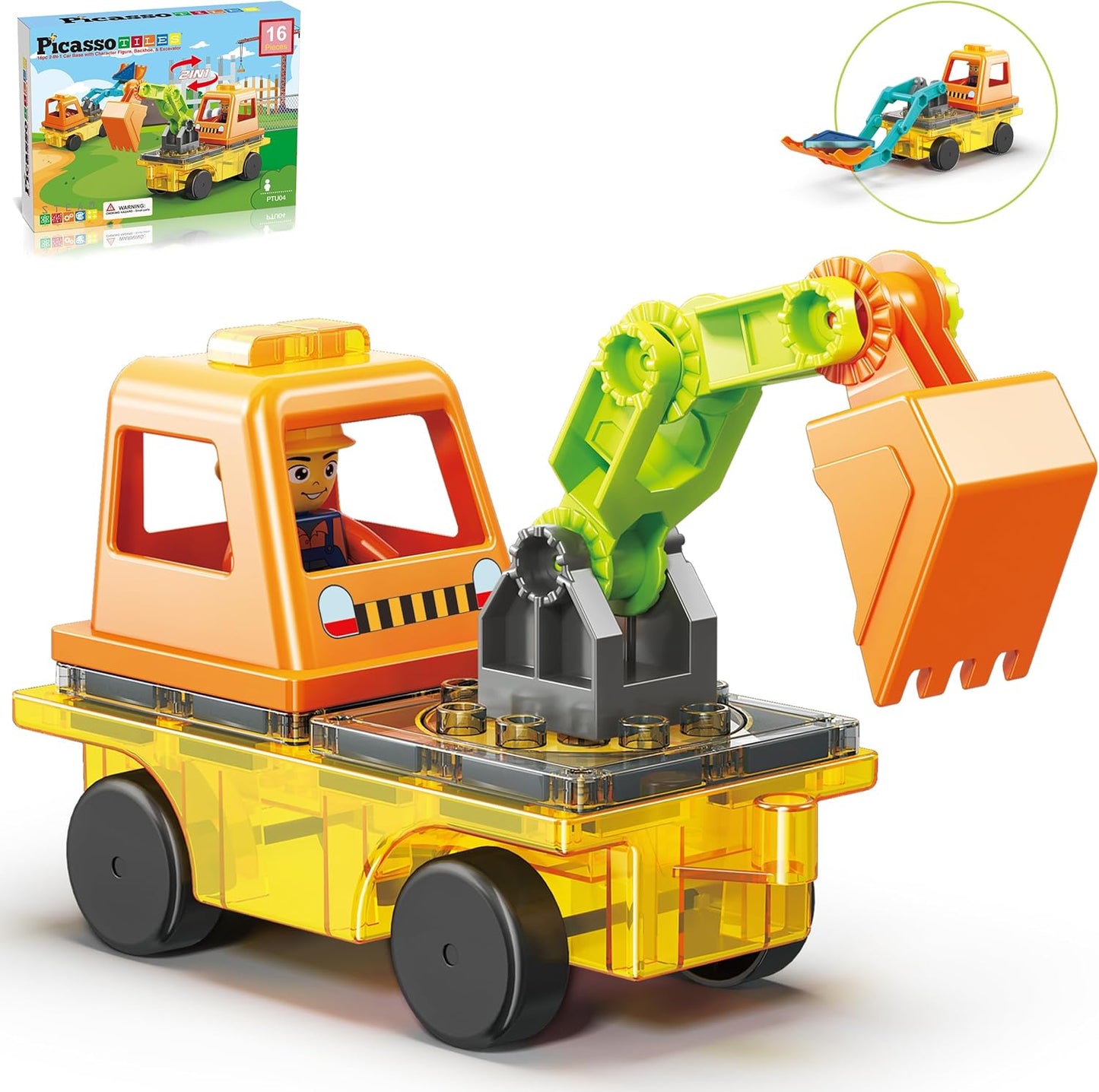 Picasso Magnetic Car Base 2 In 1 (16 Pcs)