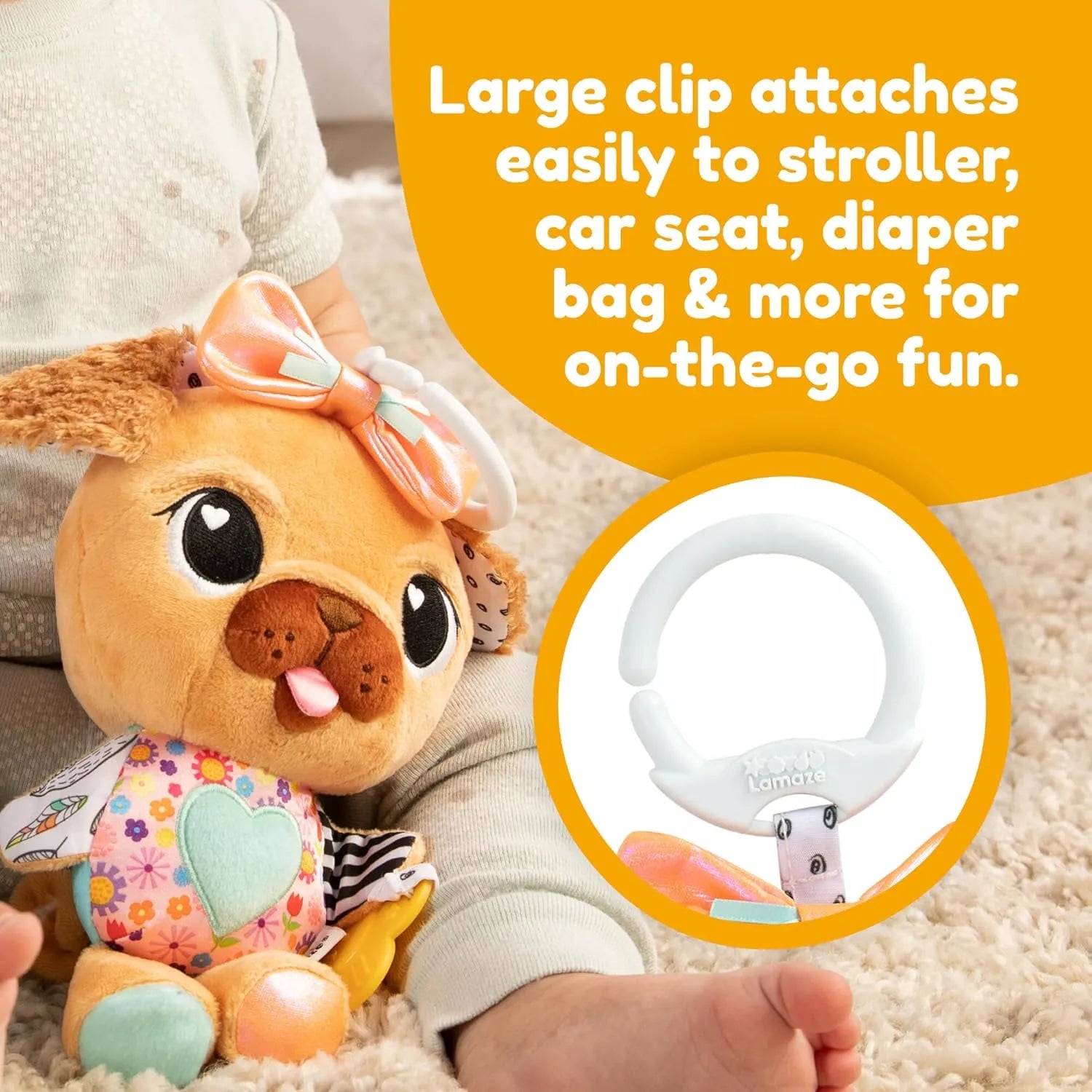 Lamaze Lovey The Pug Clip & Go