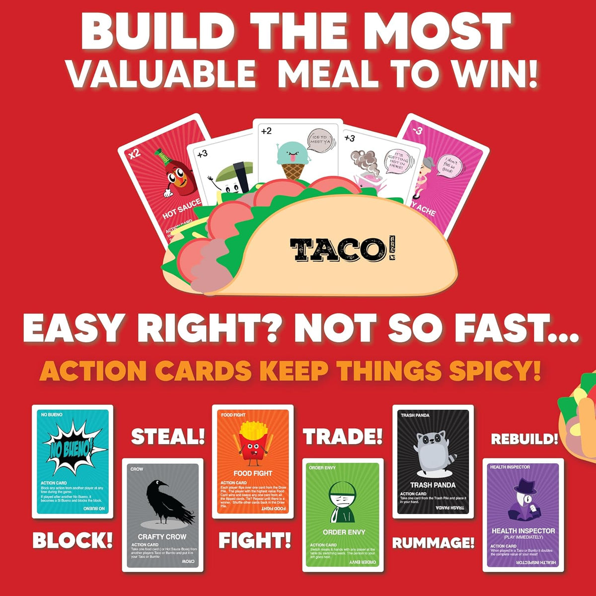 Taco vs Burrito Strategic Family Card Game