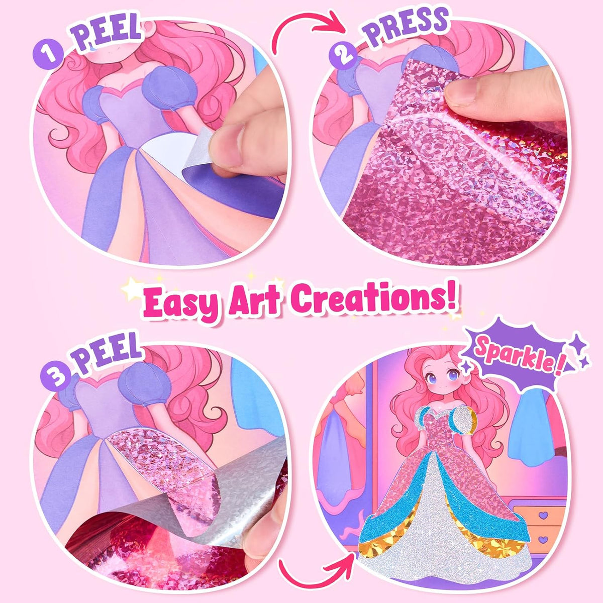 JoyCat Paint with Water Coloring Book & Shimmer Art – Magical Pony