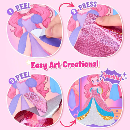 JoyCat Paint with Water Coloring Book & Shimmer Art – Magical Pony
