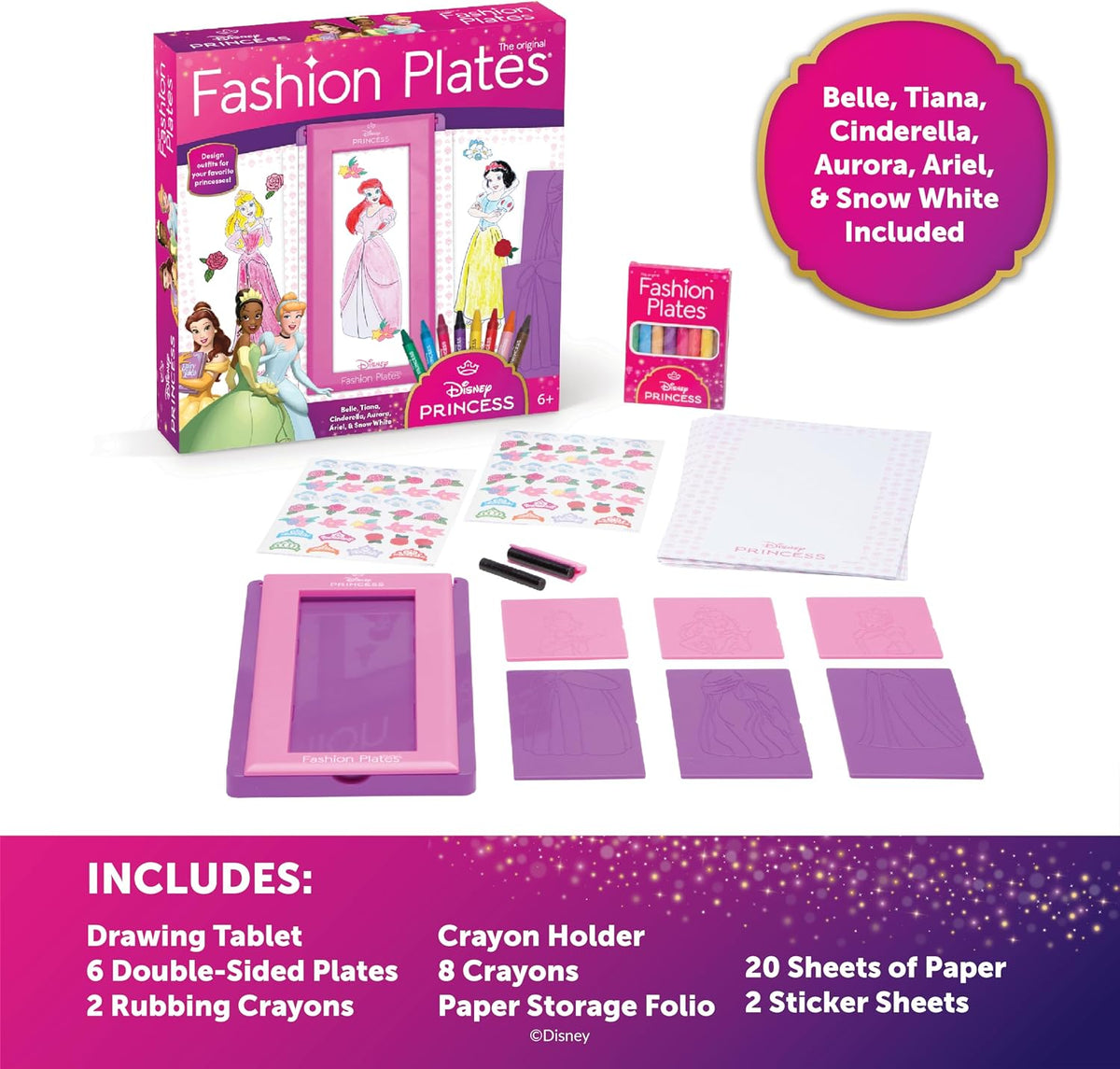 Fashion Plates Disney Princess Mix-and-Match Drawing Kit
