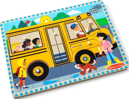 Melissa & Doug - The Wheels on the Bus Sound Puzzle - 6 Pcs - Multicolor