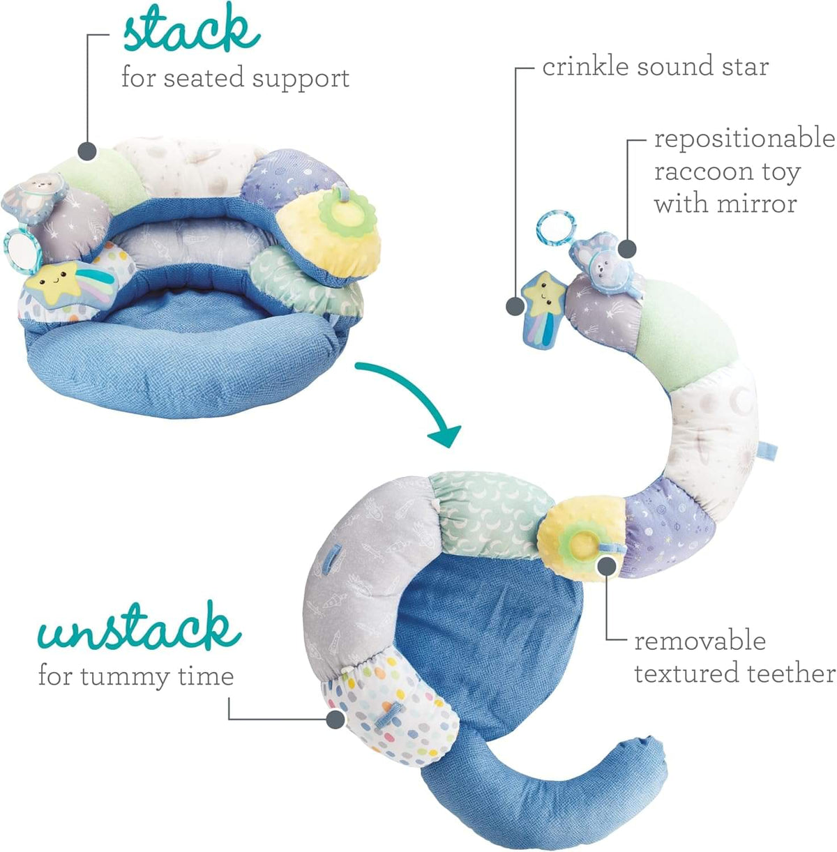 Infantino 2 In 1 Tummy Time & Seated Support