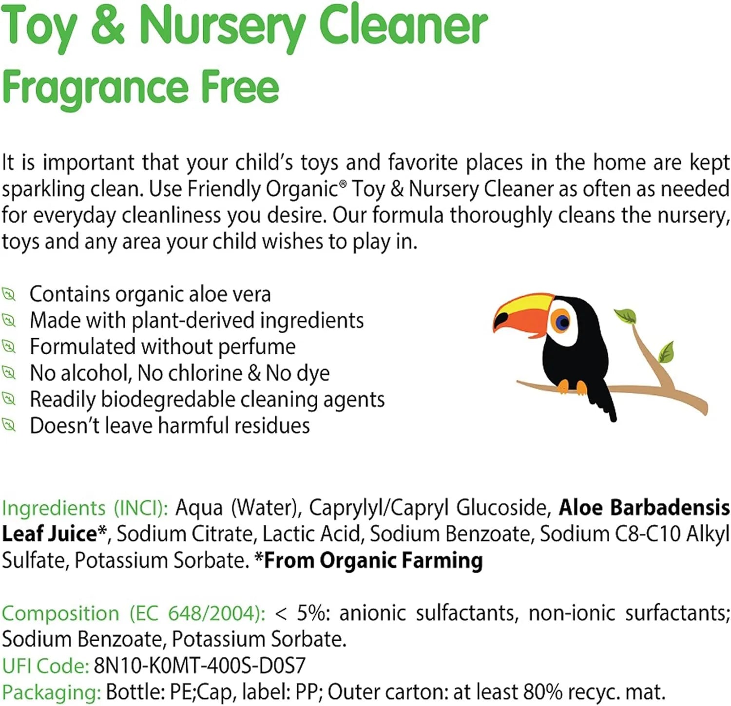 Friendly Organic Fragrance Free Toy & Nursery Cleaner