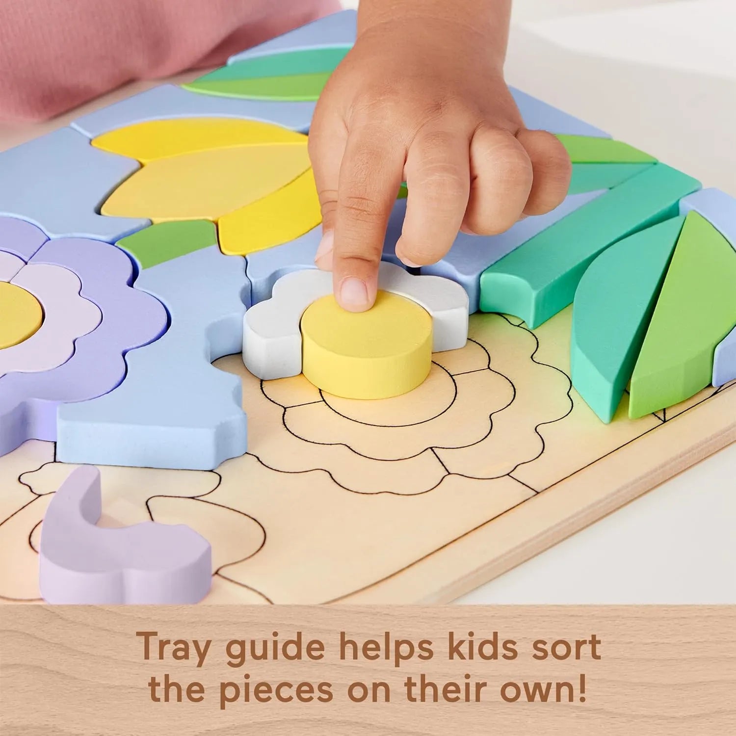 Fisher Price Wooden Flower Puzzle Blocks