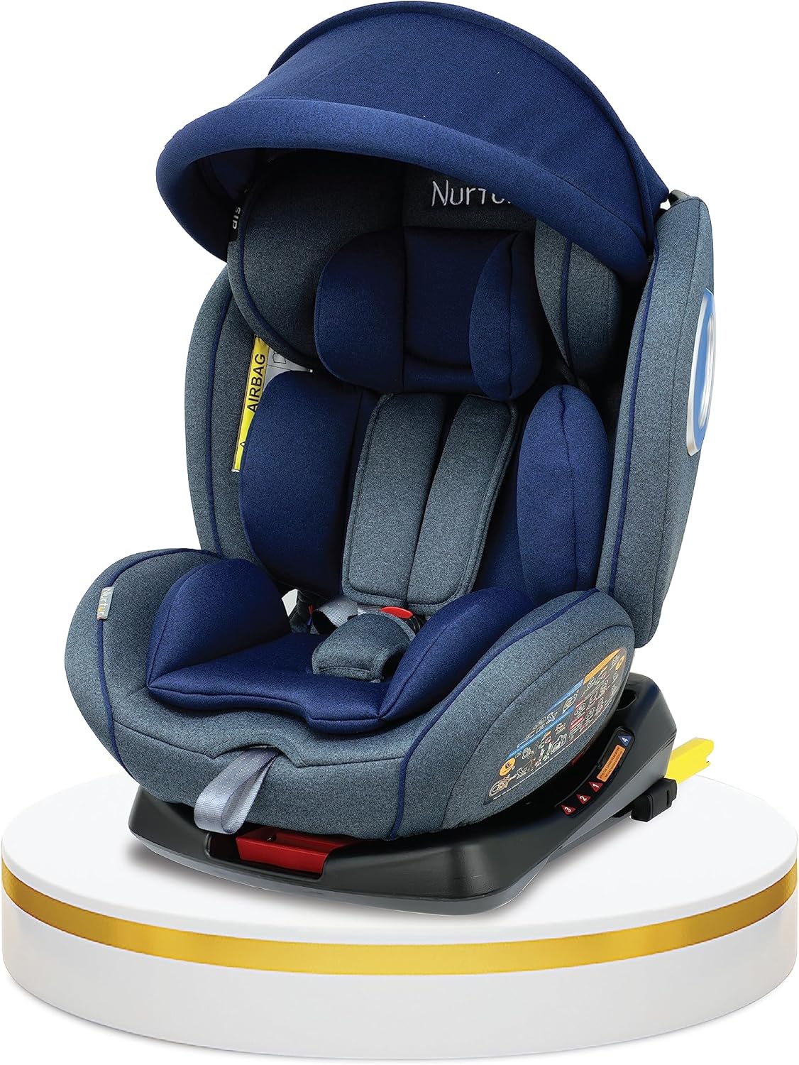 Nurtur Ultra 360° ISOFIX Car Seat & Anchor Leg (Navy, 0-3y)