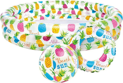 Intex Pineapple Splash Pool Set (132L x 132W x 28Hcm)