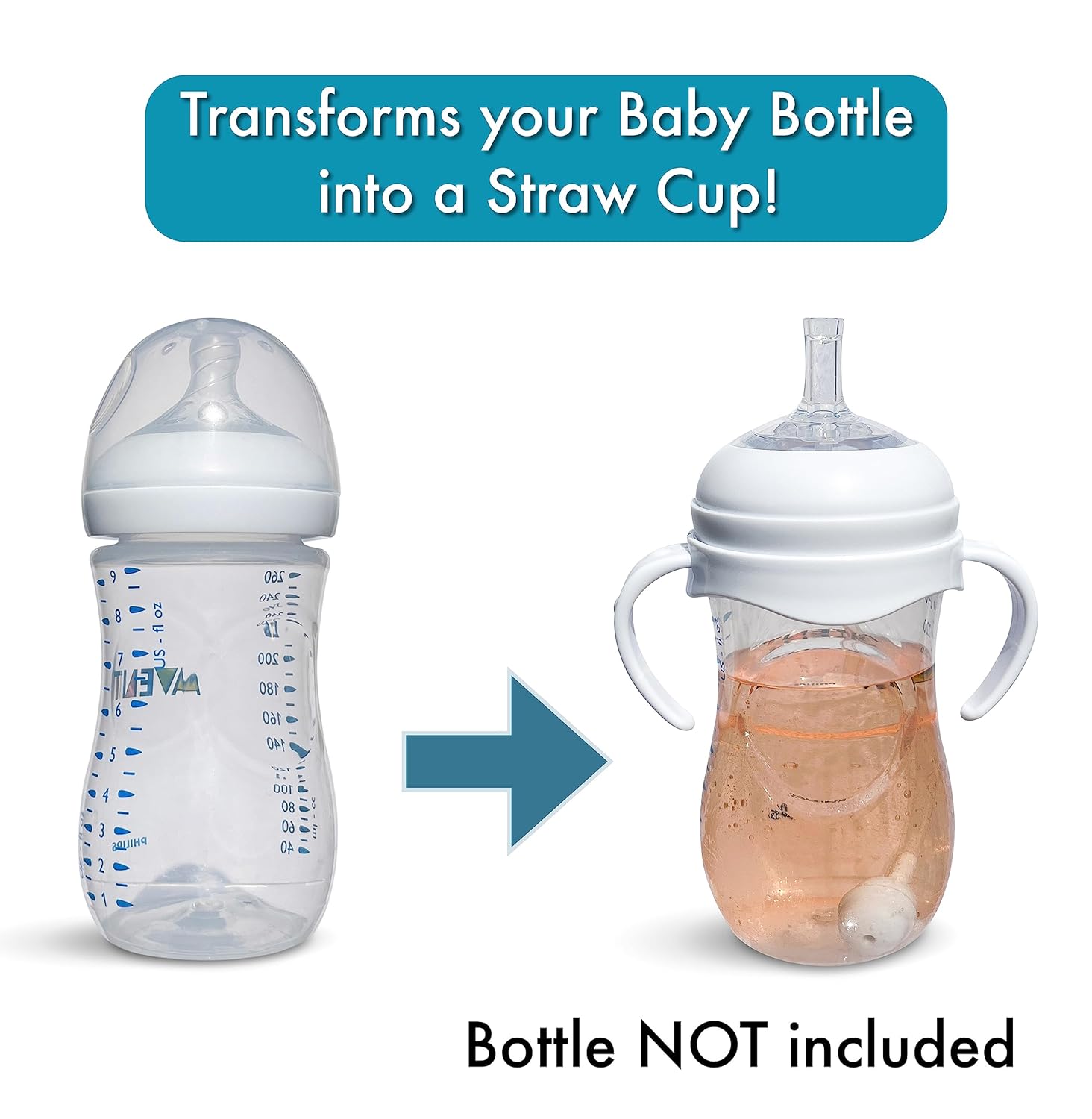 Straw Cup Conversion Kit for Philips Avent Natural Baby Bottle, 2pcs