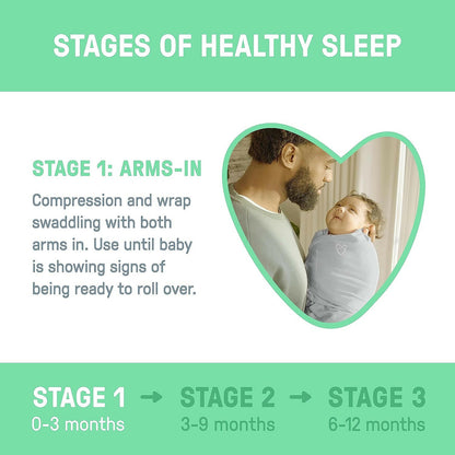 SwaddleMe Original Swaddle – Size Small/Medium, 0-3 Months, 3-Pack (Floating Geos)