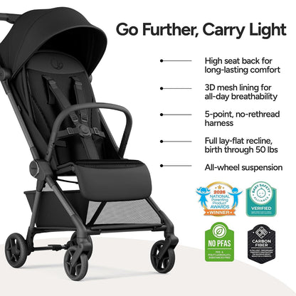 Mompush Carbon Travel Stroller (Nexis)