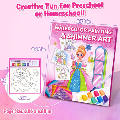 JoyCat Paint with Water Coloring Book & Shimmer Art – Magical Pony