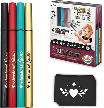 Buki Tattoo Felt Tip Pens – Golden, 54381