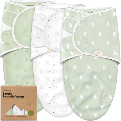Keababies Soothe Swaddle Wrap (Bunnies) - Pack of 3