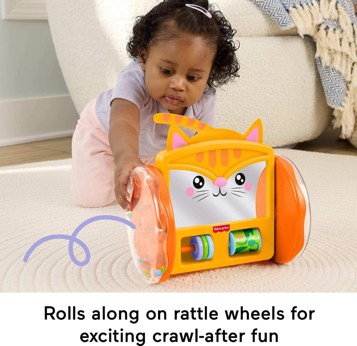 Fisher-Price Crawl-After Kitty Mirror Baby Activity Toy