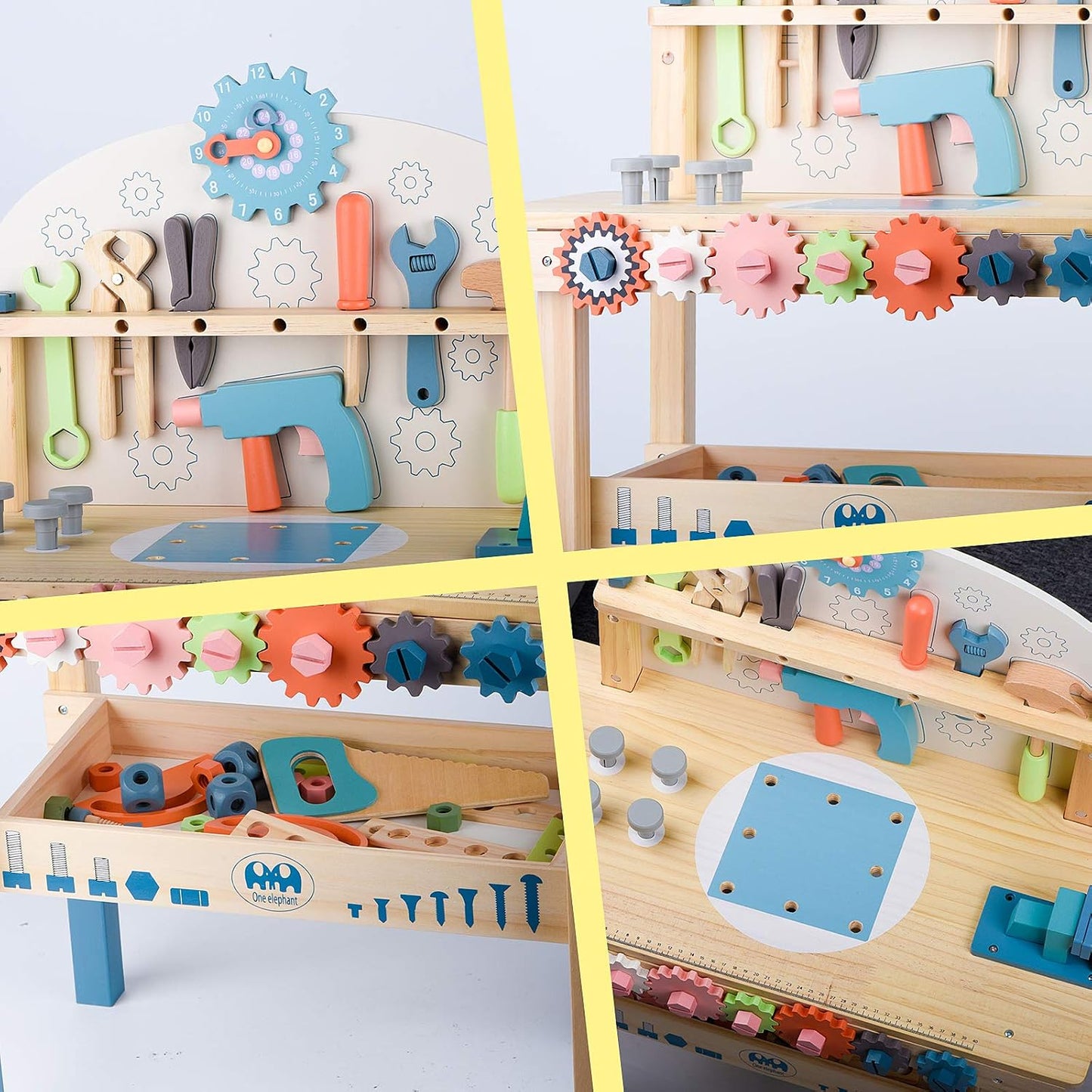 Little Angel Kids Wooden Tool Bench Play Set With Accessories