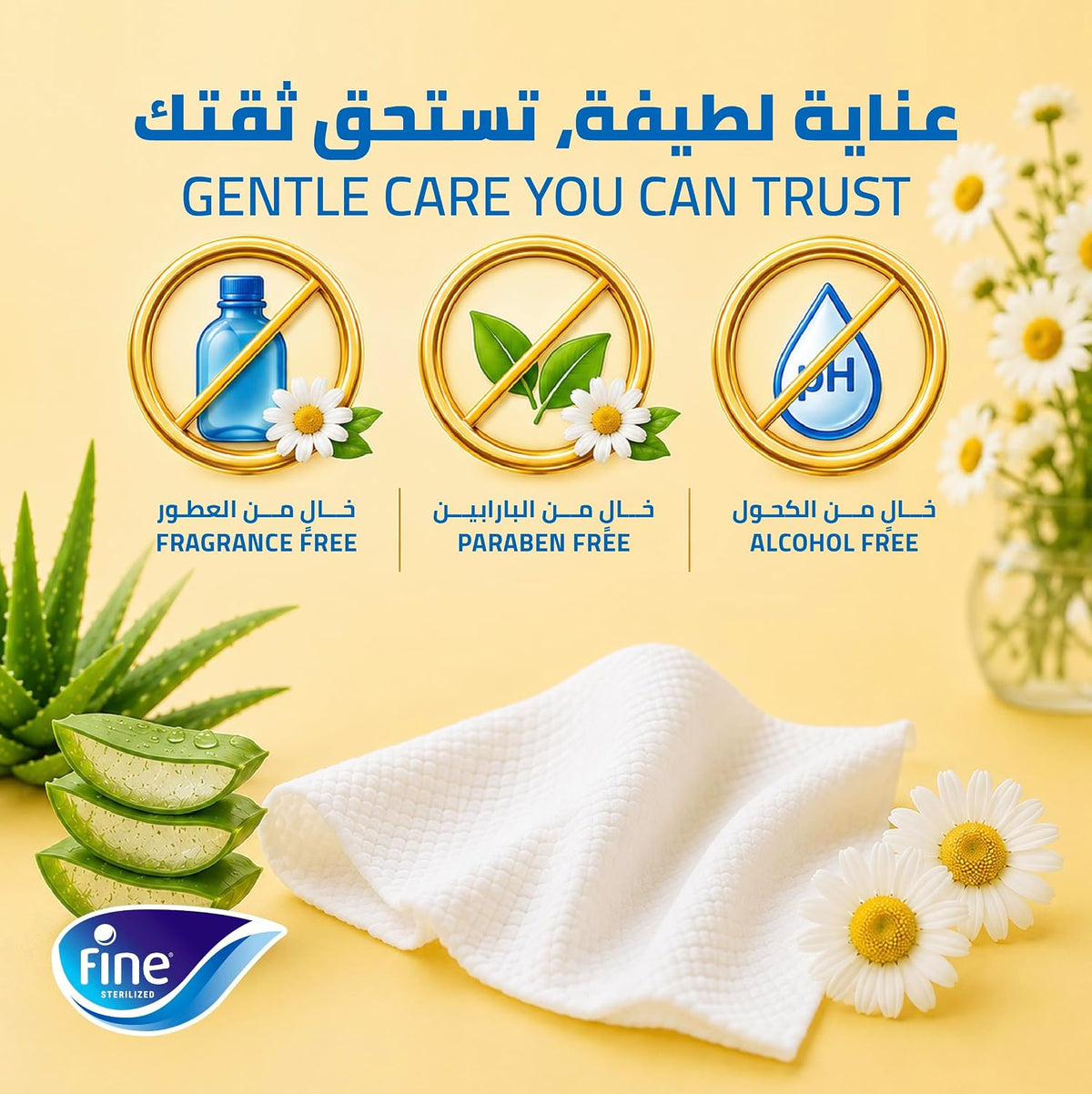 Fine Baby Wet Wipes Alovera & Cham (72s)
