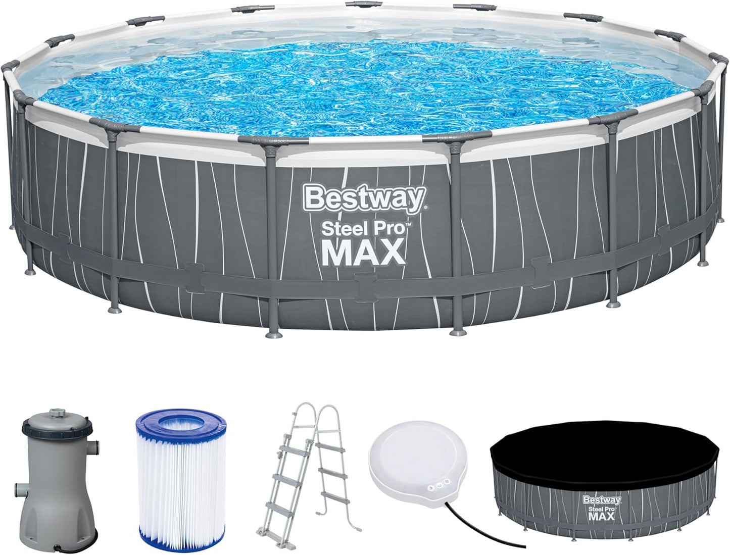 Bestway Steel Pro Max Led Round Pool Set (15' x 42"/4.57m x 1.07m)