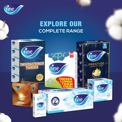 Fine Facial Tissues Classic (150 Sheets) - Pack of 5 Boxes