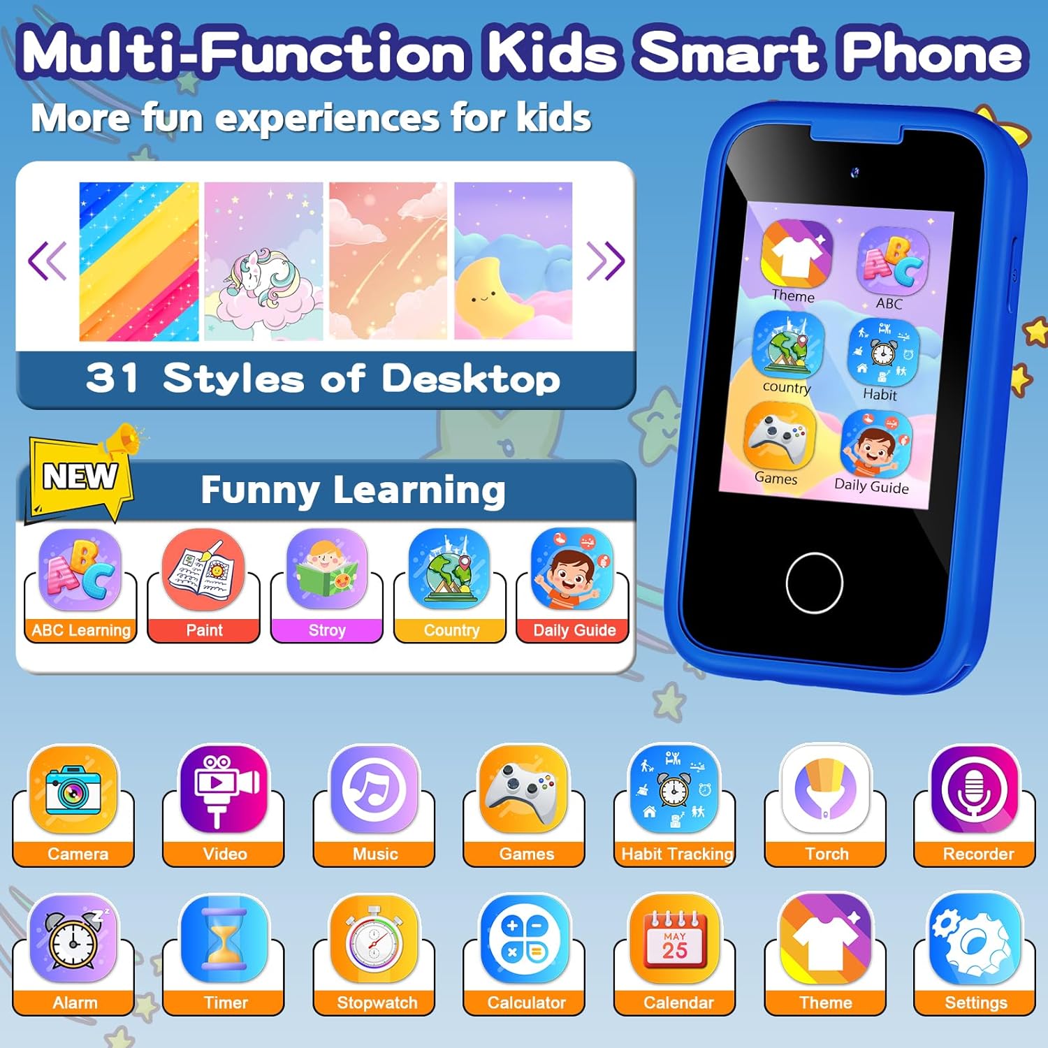 Multifunction Kids Smart Phone, 3yrs+