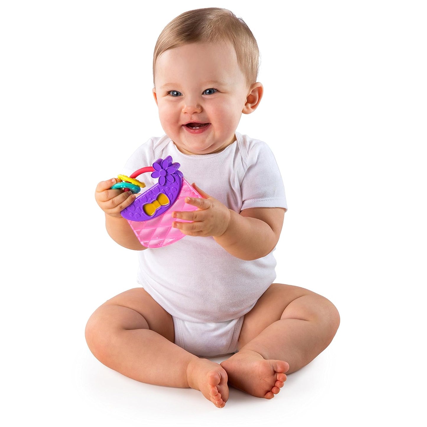 Bright Starts Carry & Teethe Purse Chillable Teether Toy, Ages 3 months+, Pretty in Pink