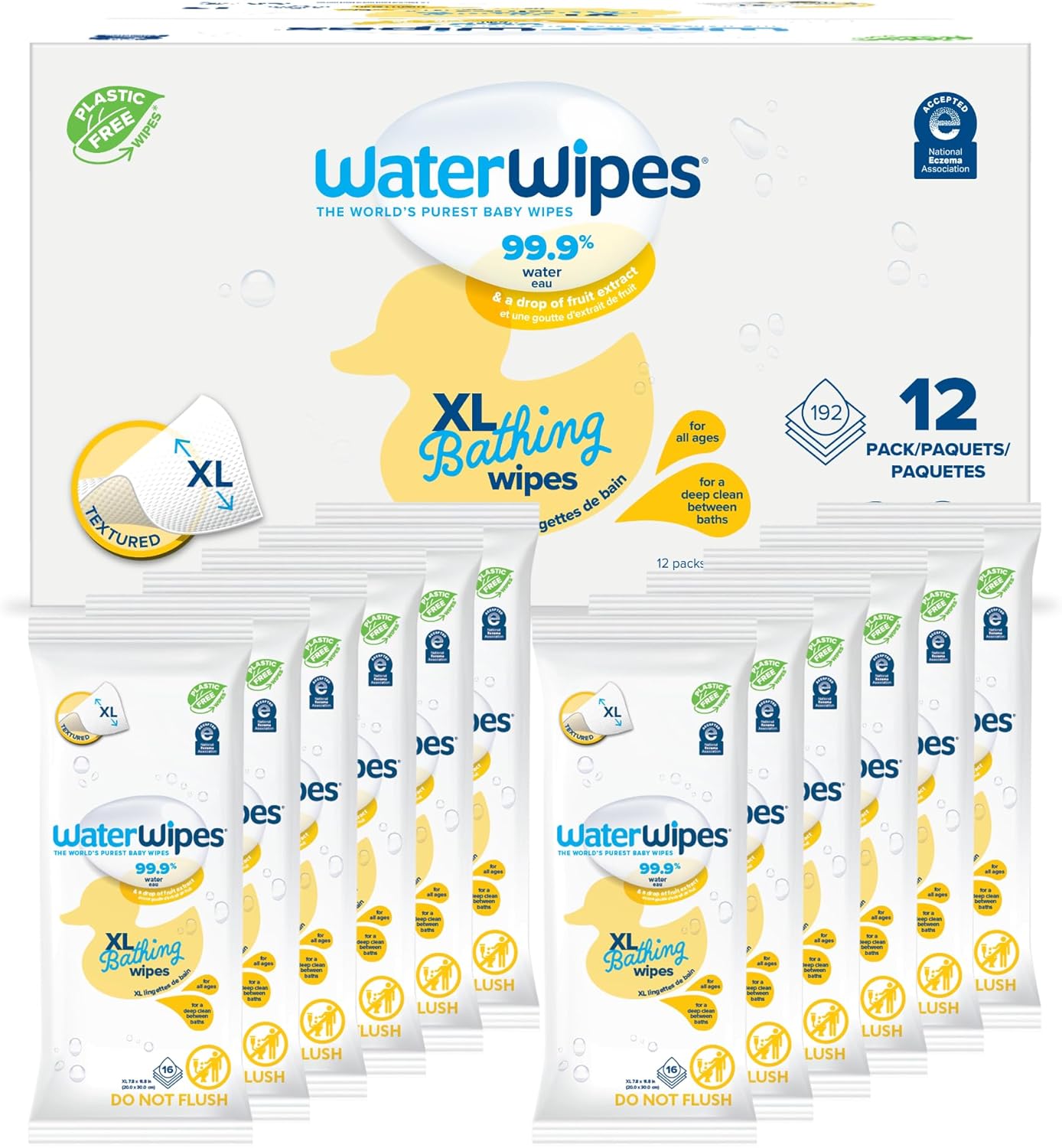 WaterWipes The World's Purest Baby Wipes, XL Bathing Wipes