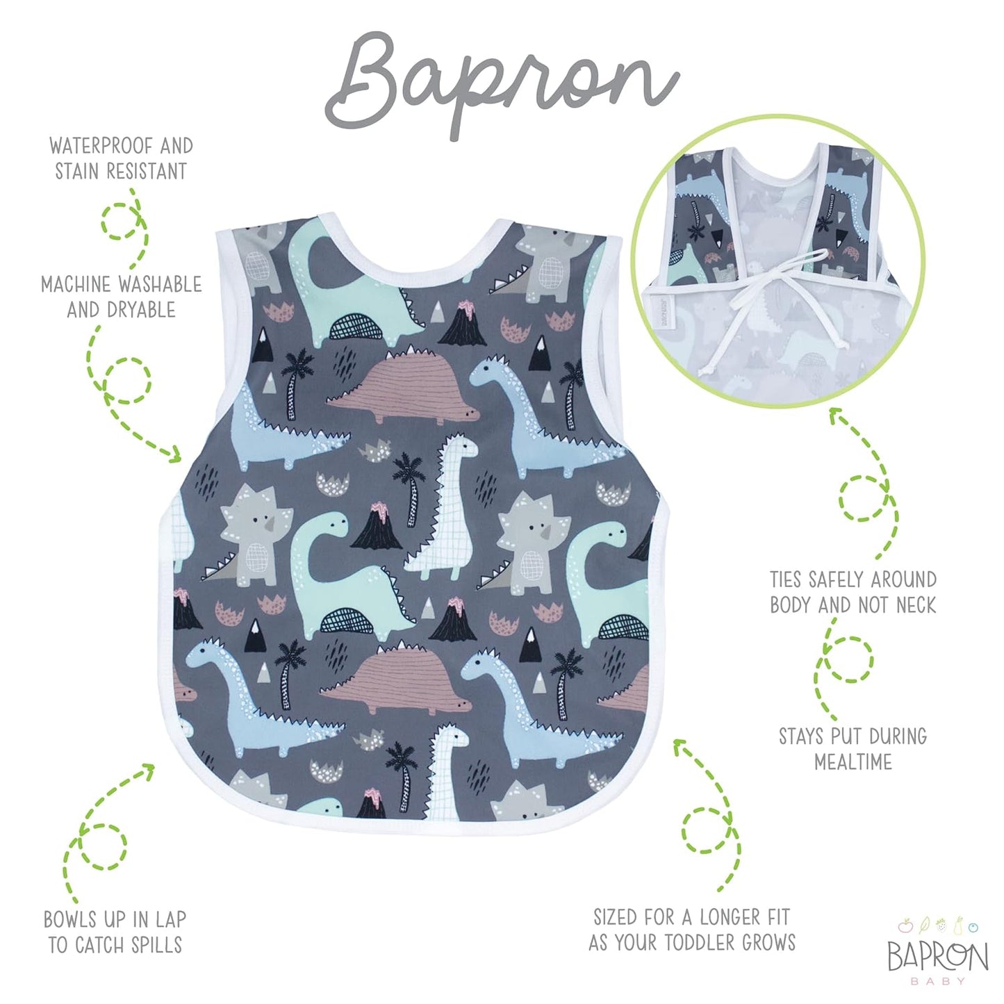 مريلة بابرون للأطفال الدارجين من BapronBaby، 6m+