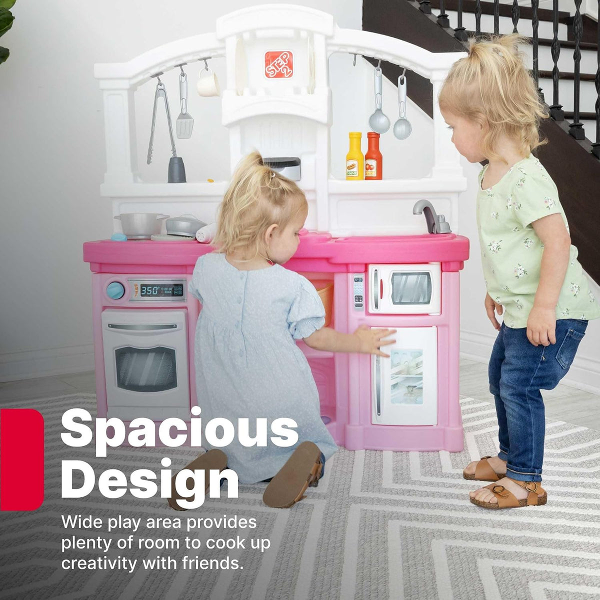 Step2 - Fun with Friends Kids Kitchen Playset - Pink - 25 Pieces.