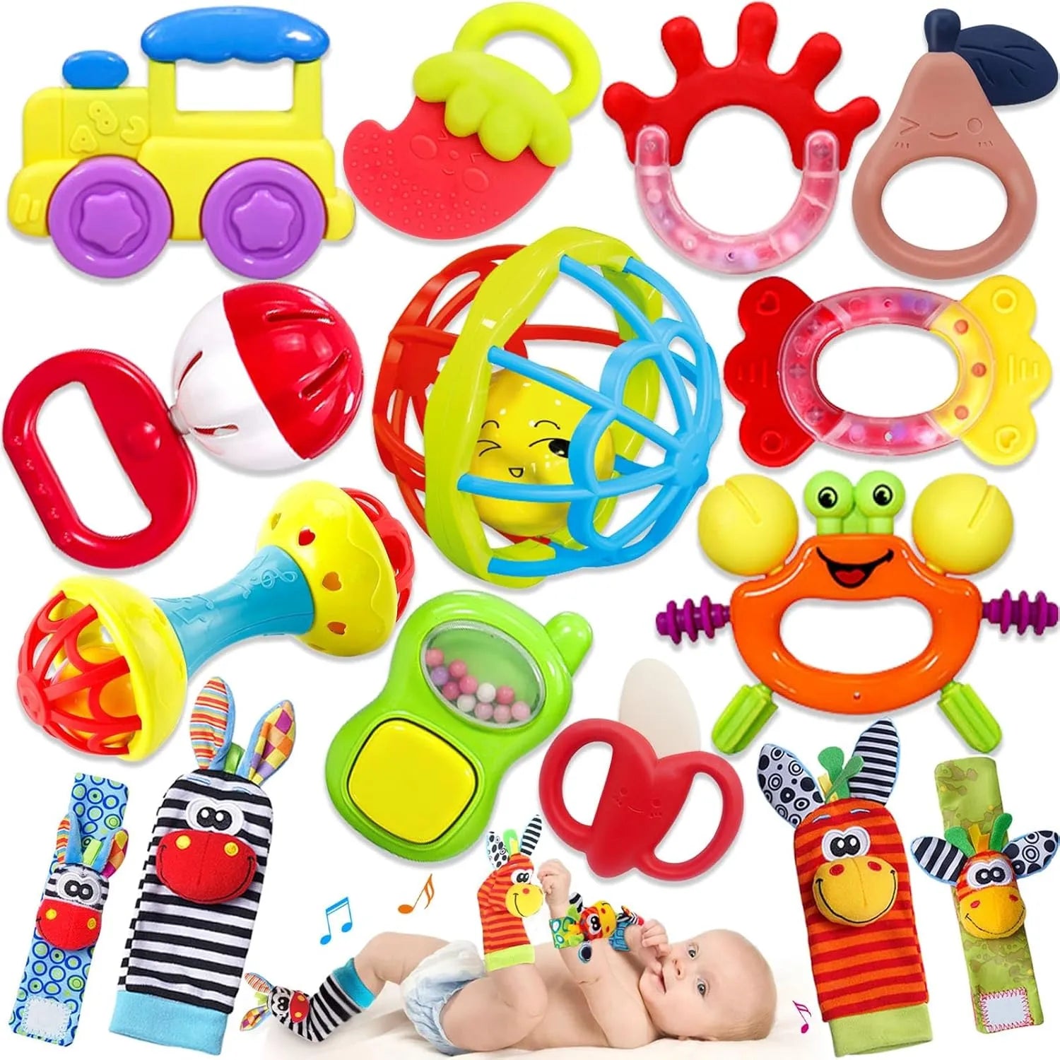 VBFRZY Baby Rattles Newborn Toys Teething Toys