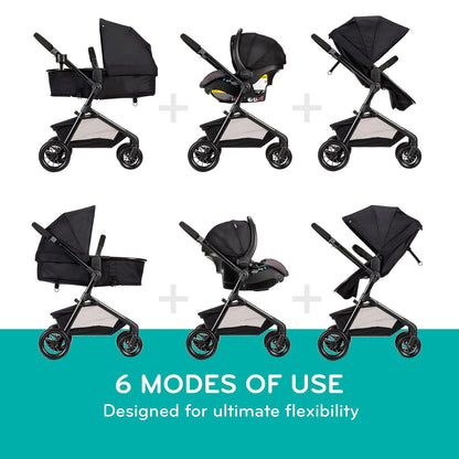Evenflo Pivot Modular Travel System with LiteMax Infant Car Seat (Casual Gray)