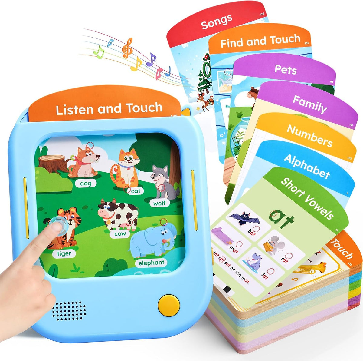 JoyCat Kids Learning Tablet with Talking Phonics Flash Cards – 156 Pages (Blue)