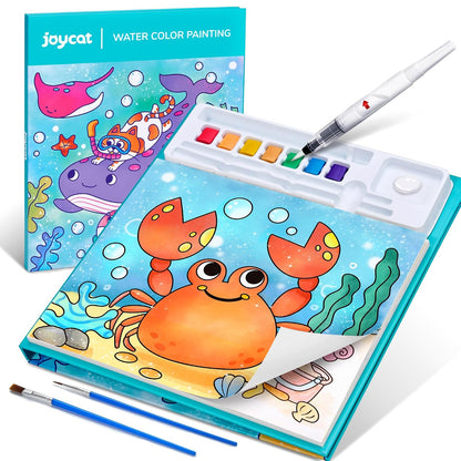 JoyCat Watercolour Colouring Book – Sea Creatures – Cyan
