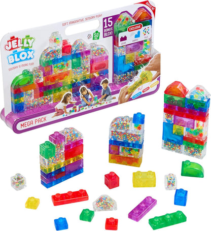 Jelly Blox - Mega Pack 50-Piece Soft Building Blocks Set