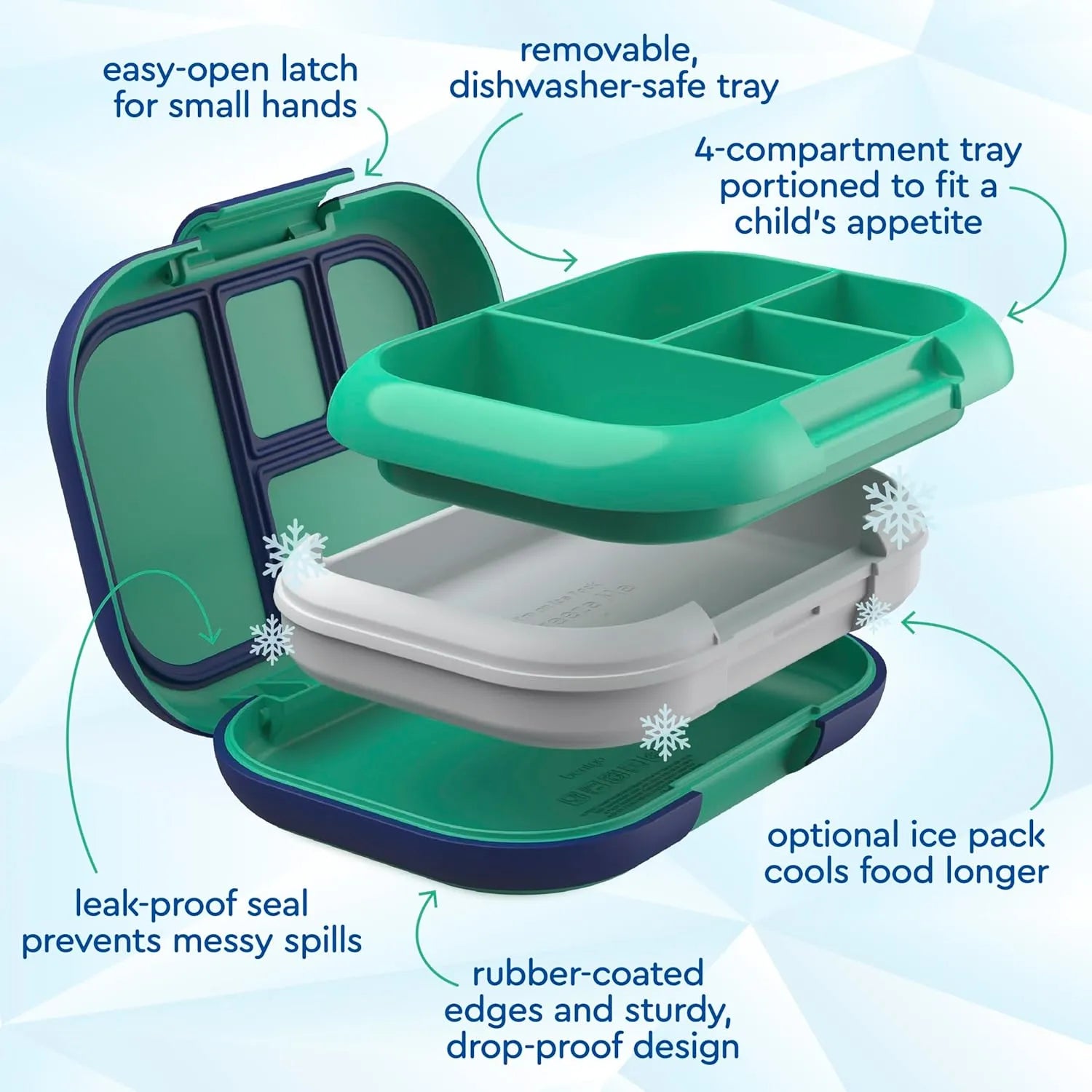 Bentgo Kids Snack 2 Compartment Leak-Proof Bento Box