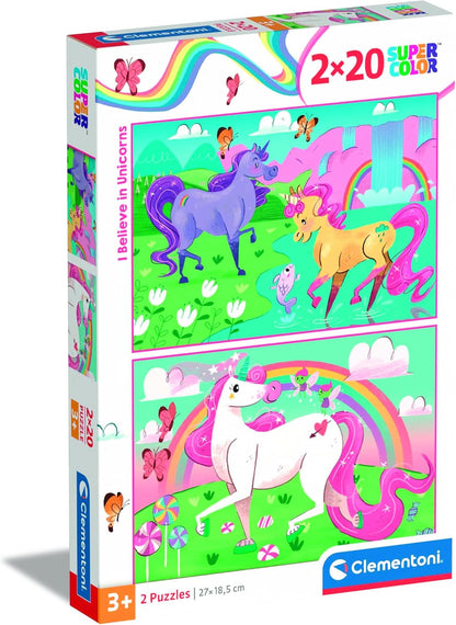 Clementoni I Believe in Unicorns 2 x 20 Piece Puzzle Set
