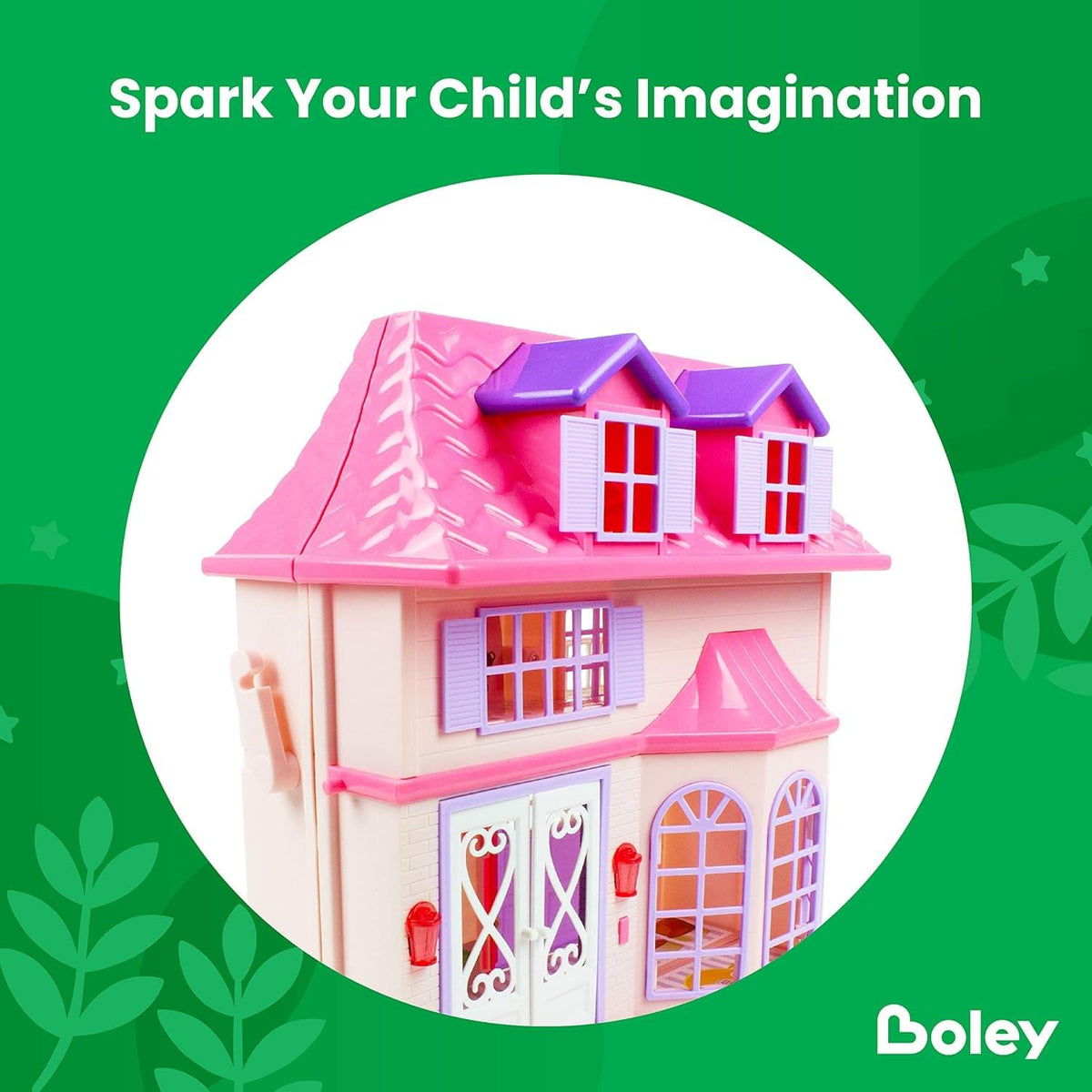 Boley - 21-Piece Collapsible Pretend Play Doll House Toy
