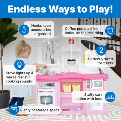 Step2 - Fun with Friends Kids Kitchen Playset - Pink - 25 Pieces.