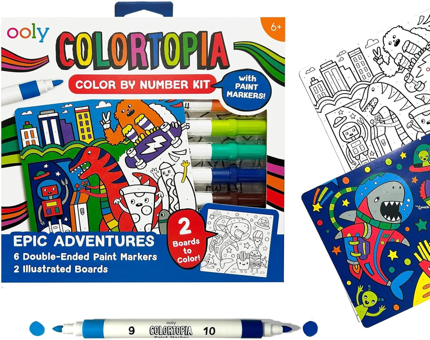 Ooly Colortopia Color by Number Paint Marker Kit