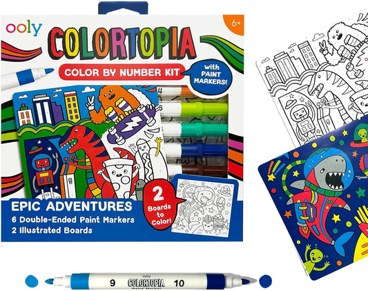 Ooly Colortopia Color by Number Paint Marker Kit