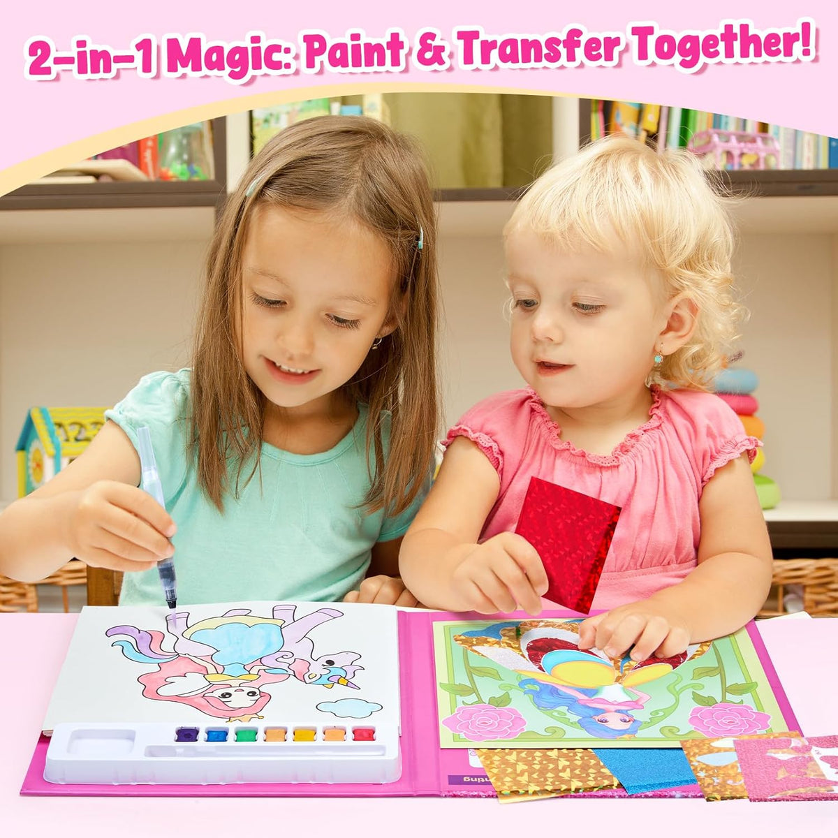 JoyCat Paint with Water Coloring Book & Shimmer Art – Magical Pony